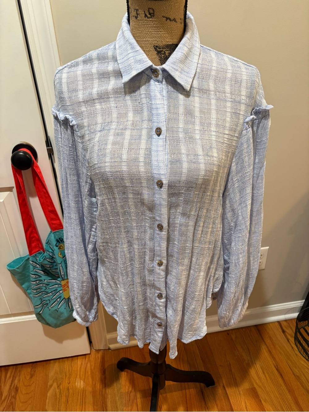 🌸FREE PEOPLE Button Down Balloon Sleeve Blouse